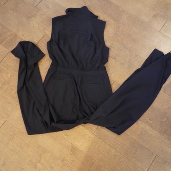 Athleta Brooklyn Heights Wide Leg Jumpsuit Black Womens Size 12 Tall - Picture 4 of 6